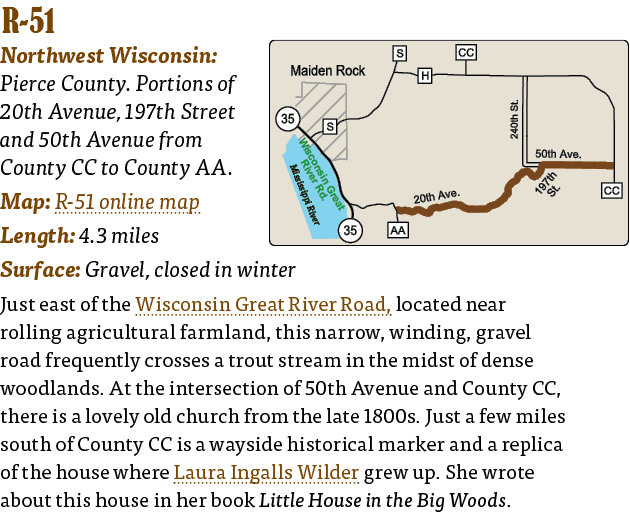   R-51  Northwest Wisconsin: Pierce County  Portions of 20th Avenue, 197th Street and 50th Avenue from County CC to C   