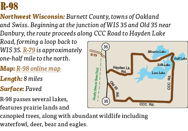   R-98  Northwest Wisconsin: Burnett County, towns of Oakland and Swiss  Beginning at the junction of WIS 35 and Old    