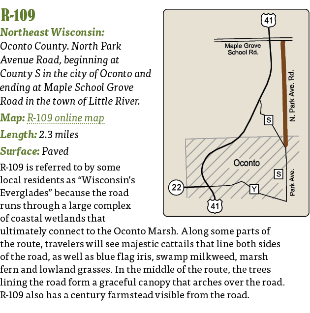   R-109  Northeast Wisconsin: Oconto County  North Park Avenue Road, beginning at County S in the city of Oconto and    