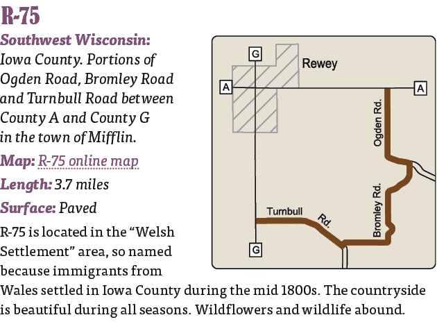   R-75  Southwest Wisconsin: Iowa County  Portions of Ogden Road, Bromley Road and Turnbull Road between County A and   