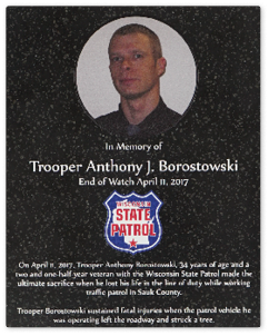Wall of Honor  In memory of Trooper Anthony J  Borostowski