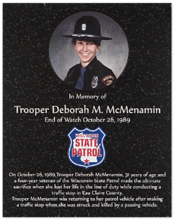 Wall of Honor  In memory of Trooper Deborah M  McMenamin