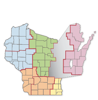 Map of Wisconsin State Patrol Northeast region