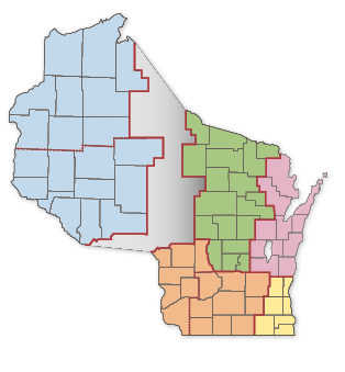 Map of Wisconsin State Patrol Northwest region