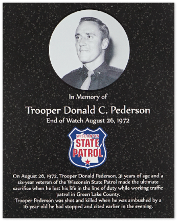 Wall of Honor  In memory of Trooper Donald C  Pederson