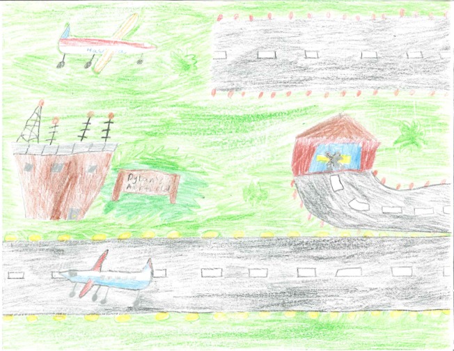 picture of an airport drawn by age 10-13 2nd place