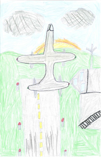 picture of an airport drawn by age 10-13 3rd place