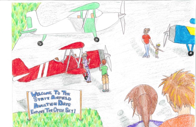 picture of an airport drawn by age 14-17 3rd place