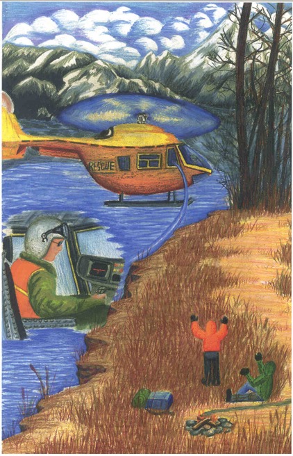 2004 Aviation art contest drawing if a helicoptor rescue