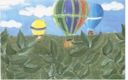 2006 aviation art contest drawing of hot air balloons