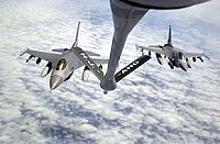 F16 fighter jets refueling