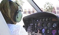 Young pilot at the controls