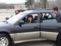 People carpooling to work.