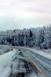 Ice covered highway.