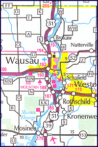 Detail image of the WisDOT Official State Highway map