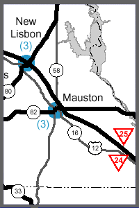 Detail image from the Wisconsin long truck operators map Detail image from the Wisconsin long truck operators map