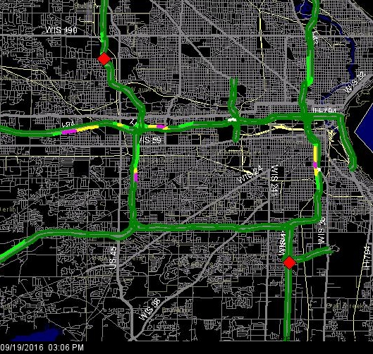 Milwaukee Area Congestion Map