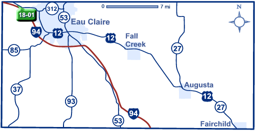 Map of Eau Claire County park and ride.