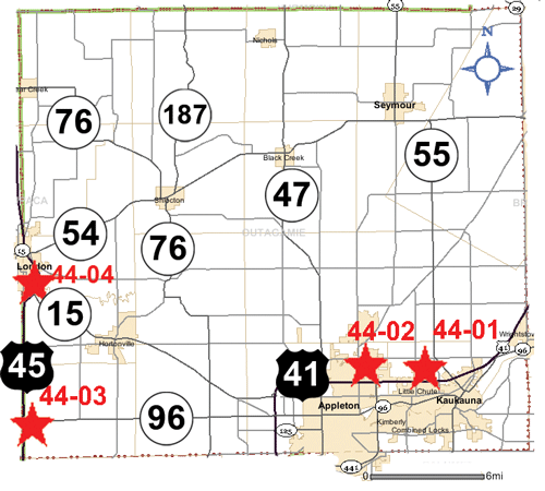 Outagamie park and ride lots