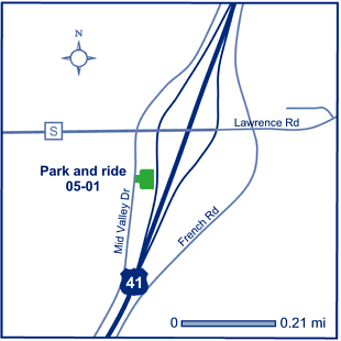 Map of Brown County park and ride 05-01