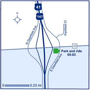 Map of Brown County park and ride lot 05-03