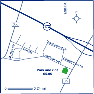 Map of Brown County park and ride 05-05.