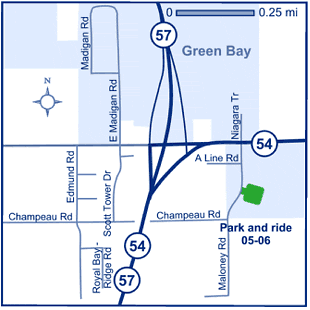 Map of Brown County park and ride 05-06