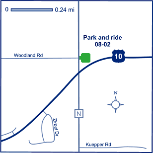 Map of Calumet County park and ride lot 08-02