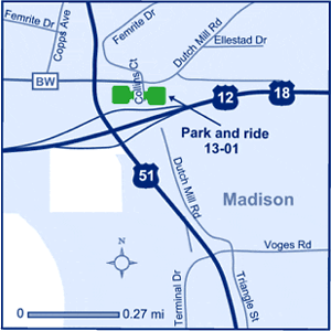 Map of Dane County park and ride lot 13-01.