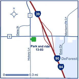 Map of Dane County park and ride lot 13-03