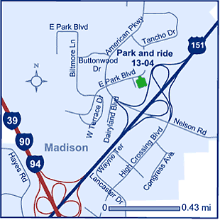 Map of Dane County park and ride lot 13-04