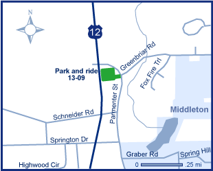 Map of Dane County park and ride lot 13-09.
