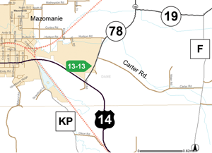 Map of Dane County park and ride lot 13-13, Mazomanie