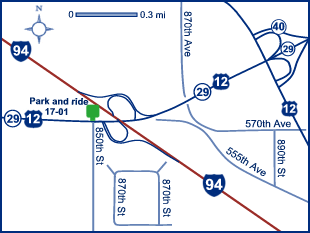 Map of Dunn County park and ride lot 17-01.