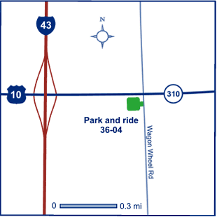 Map of Manitowoc park and ride lot 36-04