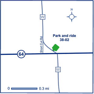 Map of Marinette County park and ride lot 38-02