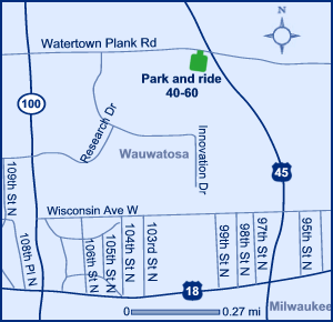 Map of park and ride lot 40-60.