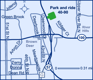 Map image of park and ride lot 40-90.