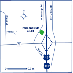 Map of Oconto County park and ride lot 42-01