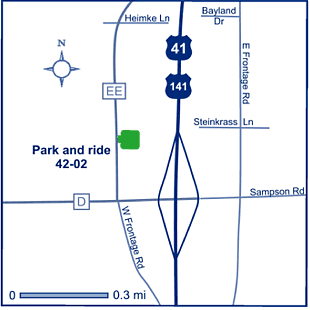 Map of Oconto County park and ride lot 42-02