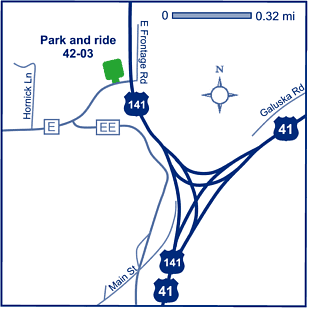 Map of Oconto County park and ride lot 42-03