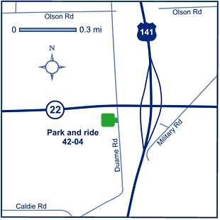 Map of Oconto County park and ride lot 42-04