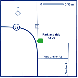 Map of Oconto County park and ride lot 42-06