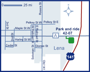 Map of park and ride lot 42-07 - Lena