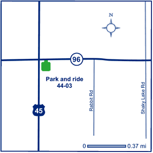 Map of Outagamie County park and ride lot 44-03