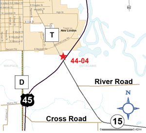 Map of Outagamie County park and ride lot 44-04.