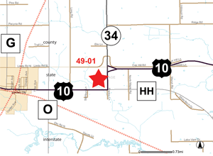 Map of Portage park and ride lot 49-01, Junction City - US 10 and WIS 34