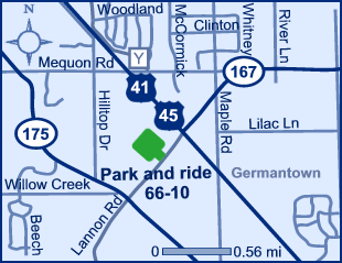 Map of Washington County park and ride lot 66-10.