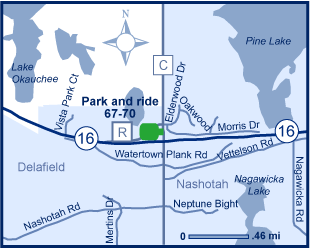 Map of park and ride lot 67-70.