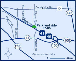 Map of park and ride lot 67-85.
